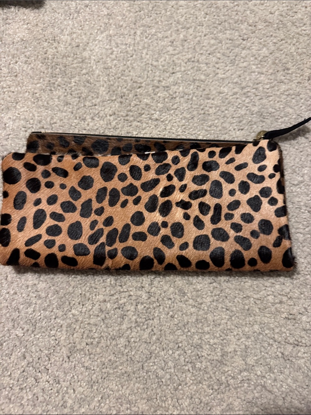 Clare V Leopard Print Wristlet Clutch - Tan & Black